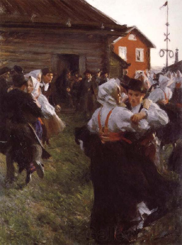 Anders Zorn Midsummer dance Norge oil painting art